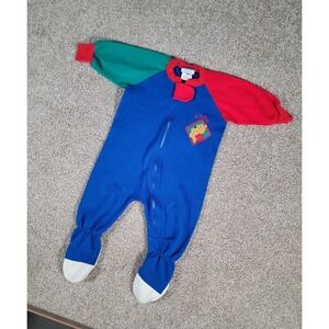 Vintage Winnie The Pooh Sleeper Footed Pajama Full Zip 18 Months Blue 90s Disney
